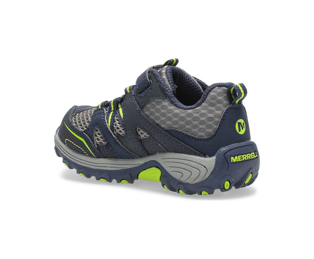 Merrell Hiking Shoes Navy/Green - Trail Chaser Jr. - Kids 01GJAHMOV